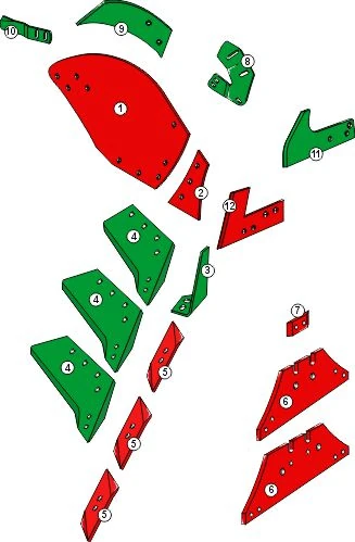 Explosionszeichnung Kverneland Pflugkörper Typ 12